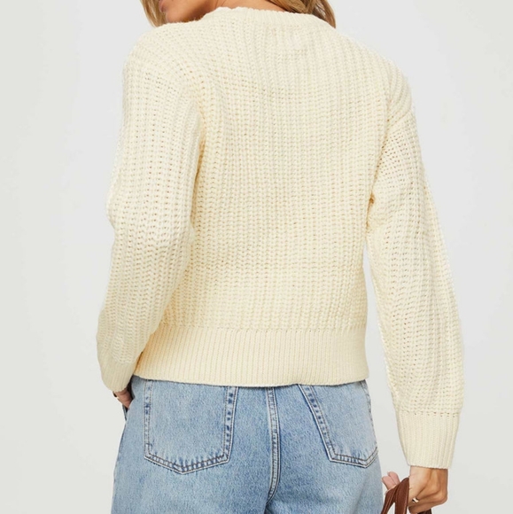 PRINCESS POLLY Kynlee cable knit sweater cream Coastal Small/Medium - Picture 6 of 9